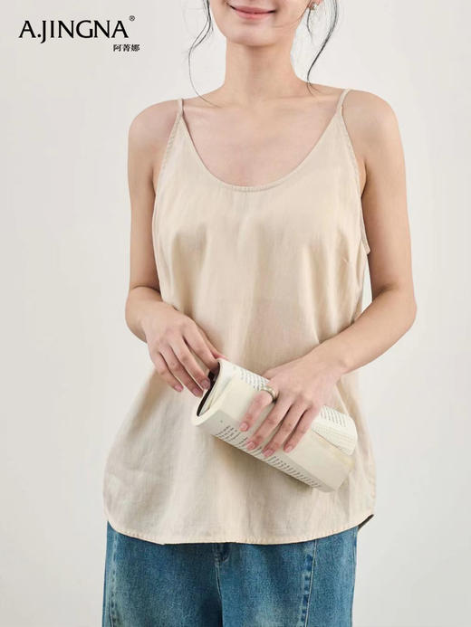 【特价不退换】阿菁娜苎麻天丝宽松时髦百搭吊带背心F30X201003 商品图3
