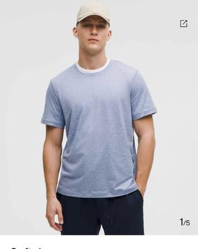 LULU 男士衣角标速干短袖T恤 Z-15348