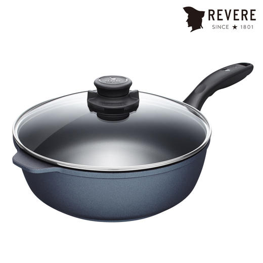 【美国康宁进口清仓特价】Revere蓝宝石系列带盖煎锅-28cm 蓝宝石不沾涂层RWS-6728C 商品图1