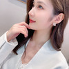 LY 059精致时尚几何方形微镶锆石蝴蝶结耳钉 商品缩略图3