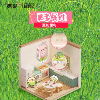 洁柔抽纸悬挂式挂抽3层280抽*4提面巾纸纸巾立体压花棉柔触感小鹦鹉 /家庭清洁/纸品 /清洁纸品 /抽纸 商品图1