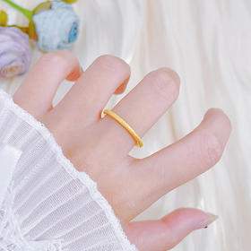 【限时克减150元】足金 3D硬金空心固口三生三世钉砂面素圈戒（面宽约1.5-1.9mm）(AR3DJZ00022)（预售产品下单后不退款不退货不换货不补差价）