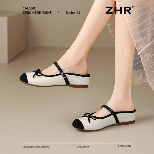ZHR则则真皮包头拖鞋2025新款内增高时尚外穿拖鞋气质通勤单鞋女 商品图8