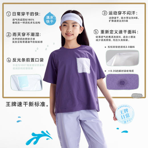 fx-【宣纸速干】咕噜日记童装儿童圆领T恤男女童25夏季透气短袖上衣PXT2545 商品图4