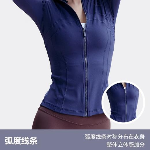 跃牌【轻匀系列】lulu高领运动外套拼接修身显瘦瑜伽上衣裸感带指套加厚健身服WT42007 商品图3