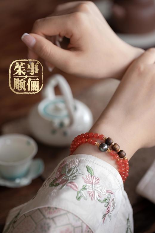 【茱事顺俪】18K黄金沉香南红珍珠手链 商品图4