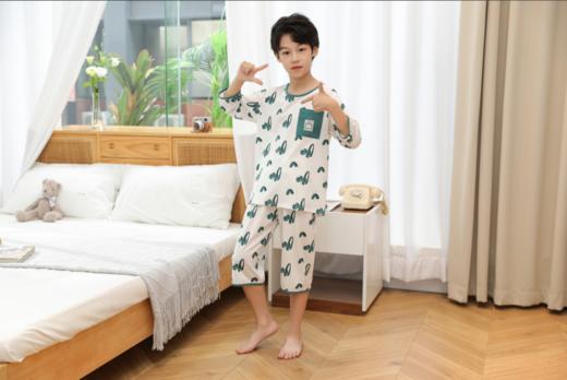 【第二件 0 元｜ 满2件 5 折】【秀黛】男童圆领印花针织空调衫男童夏季家居服L1441003T【门店同款】 商品图2