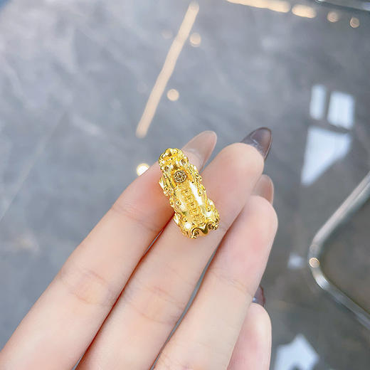 【限时克减150元】足金999 #超轻 古法空心铜钱图案招财纳福貔貅手串配件Diy吊坠手串配件(YQGFSC00191)补差价）预售产品下单后不退款不退货不换货不补差价 商品图3