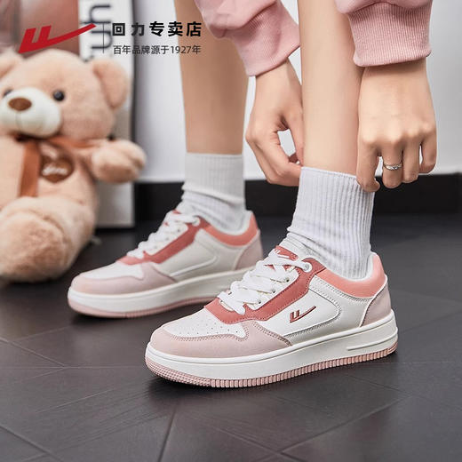回力情侣鞋2024新款爆款冬季加绒粉色草莓熊女款鞋子休闲运动板鞋 商品图3