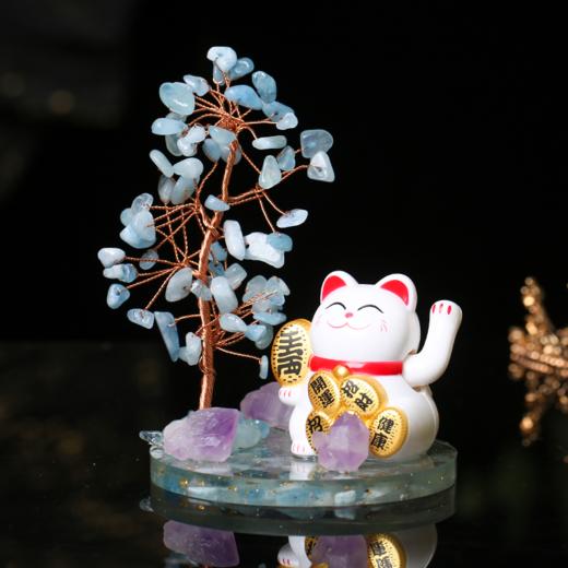 灵机吉品水晶树吉祥水晶发财树家居办公室前台摆件装饰品 商品图3