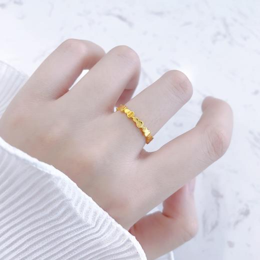 【限时克减150元】足金999.9 #招财纳福 【精品】实心固口戒指镜面金福禄连连葫芦形圈戒（面宽约2.7-3.1mm)(AIJZ00165)（预售产品下单后不退款不退货不换货不补差价 商品图0
