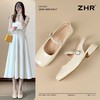 ZHR网红包头凉鞋女2025新款高级浅口小皮鞋洋气小香风粗跟凉鞋女 商品缩略图1