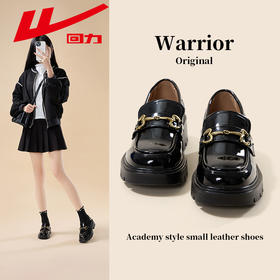 回力小皮鞋女鞋春秋英伦风新款女士黑色厚底系带增高乐福鞋时尚女