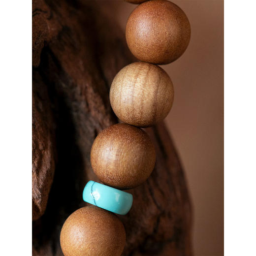 牧衣游 老山檀绿松石和田玉手串 云悟希【不支持会员折】 商品图2