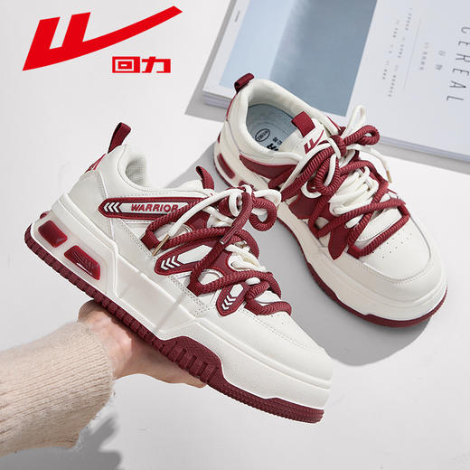 回力女鞋小白鞋2024春夏加绒运动休闲板鞋潮流时尚百搭厚底面包鞋 商品图4