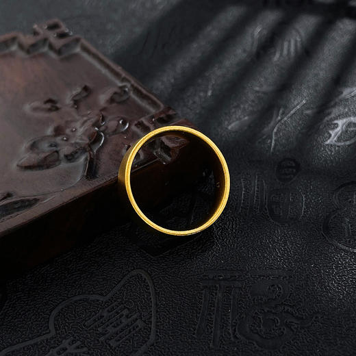 【限时克减150元】足金999.9 古法光圈素圈宽面戒指（面宽约5.1-5.5mm，厚约1.5mm）(GFJZW00099-03)（预售产品下单后不退款不退货不换货不补差价 商品图2