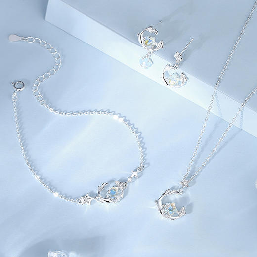 【星光十二星座】925纯银星星月光石项链【JHY-N001672Y】 商品图3