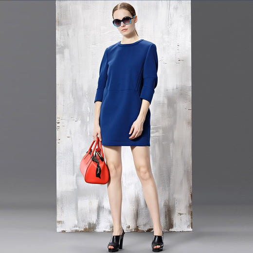A1143480601  玛丝菲尔Marisfrolg Marisfrolg/玛丝菲尔 简约时尚圆领七分袖连衣裙 商品图4