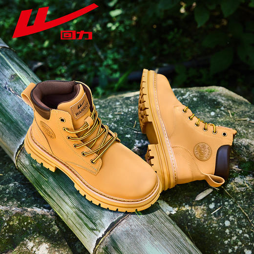 回力女鞋马丁靴早春季2025新款英伦风工装鞋中高帮户外女鞋大黄靴 商品图4