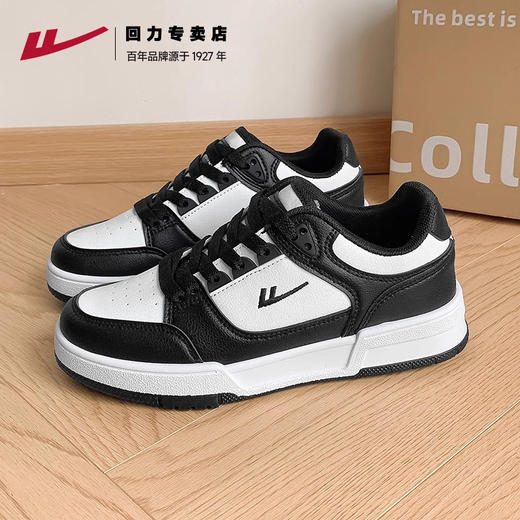 回力男鞋2025春季新款百搭男士开车休闲鞋黑白中国风运动厚底板鞋 商品图4