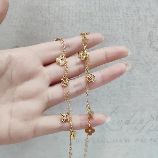 D050632长度可调节金色显白百搭花朵手链 商品图5