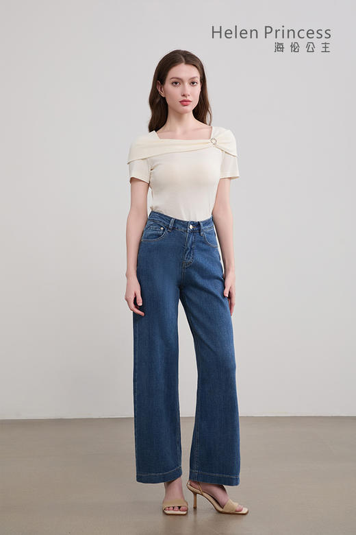 方领蝴蝶结一字肩上衣 商品图8