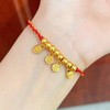 【限时7.5折】【定价黄金】足金 #微硬金 #祈福 无氰5D硬金空心平安喜乐字牌流苏编织绳调节手串成品手串（补手工费可以换新绳子）(AA5DSC00059)预售产品下单后不退款不退货不换货不补差价 商品缩略图2