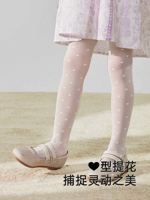 英氏儿童袜子女童夏季薄连裤袜轻薄透气2025新款白袜YIWDJ2R069A 商品图3