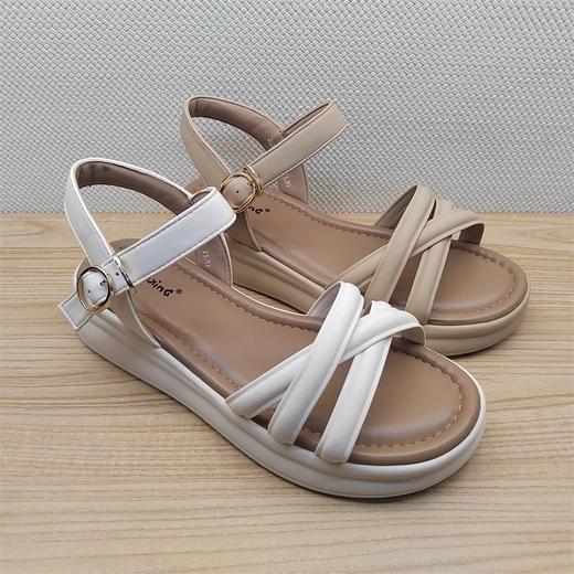 豪行夏季新款24203192真皮时尚休闲低跟女鞋凉鞋皮鞋 商品图2