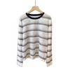 色系太好看了！2025天丝亚麻防晒罩衫显瘦撞色条纹针织衫T恤！ 商品缩略图4