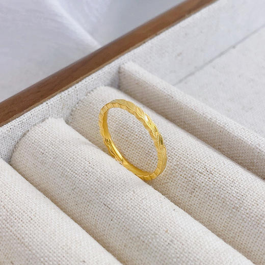 【限时克减150元】足金999 #CNC 5G黄金固口小清新CNC叶子女戒(AG5GJZ00386)（预售产品下单后不退款不退货不换货不补差价 商品图1