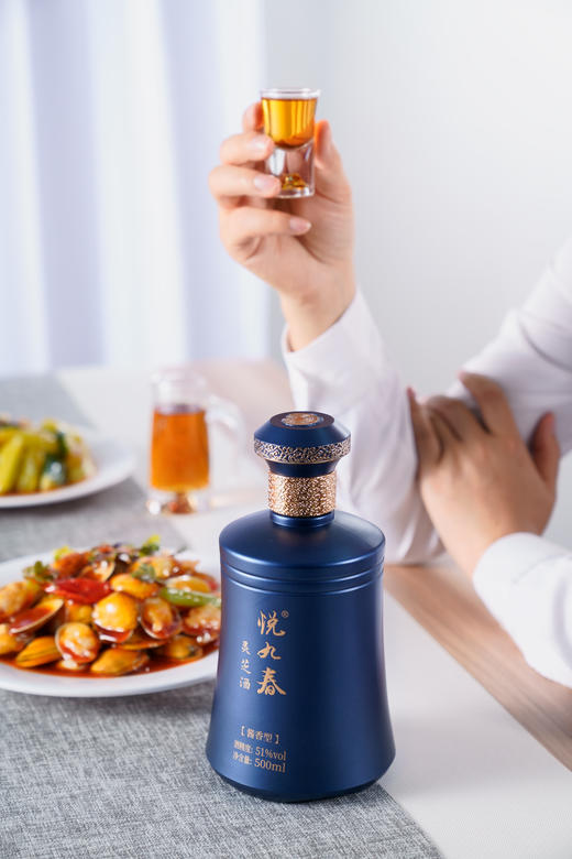 【酱香经典】51度悦九春灵芝酒500ml 商品图1