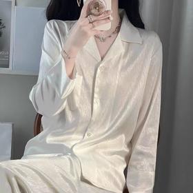 顺丰！母亲节礼盒装！【流动月光】桑蚕丝长袖套装睡衣蚕丝高级25夏季女士丝绸家居服礼盒！