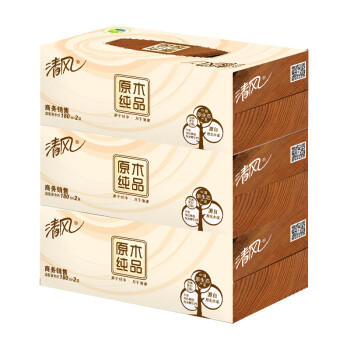 清风抽纸 擦手纸2层180抽*36盒 盒装抽纸餐巾纸 酒店商务商用整箱批发 /家庭清洁/纸品 /清洁纸品 /抽纸 商品图0