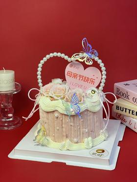 母亲节主题B款珍珠爱心（粉色鲜花款）