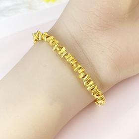 【限时克减150元】足金 #电商超轻 3D硬金几何三角碎碎金手链弹力绳手串(AK3DSC00007)（预售产品下单后不退款不退货不换货不补差价）（预售产品下单后不退款不退货不换货不补差价）