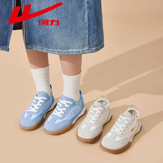 回力女鞋2025新款春季百搭休闲运动单鞋轻便蓝色芭蕾德训鞋子女款 商品图4