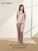 【暖妈同款】19姆米重磅桑蚕丝撞色家居服 | SOUTHSILK 南方丝巢 女士睡衣奢华简约宽松女款长袖长裤套装（SM001） 商品缩略图5