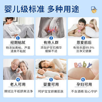 美携巾湿厕纸厕所湿厕巾擦除99.99%细菌家庭装100抽*5包擦屁股湿巾可溶 /家庭清洁/纸品 /清洁纸品 /湿厕纸 商品图5