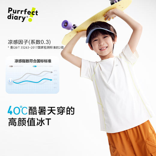 fx-【冰皮5代】咕噜日记童装儿童凉感短袖T恤男女童夏季休闲上衣百搭PXT2564 商品图2