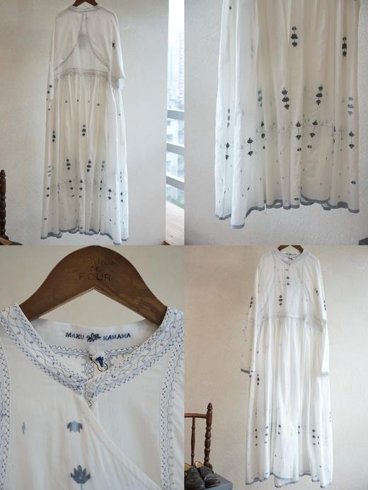 MAKU textiles｜丝棉​​叠盖襟片刺绣连衣裙 商品图9