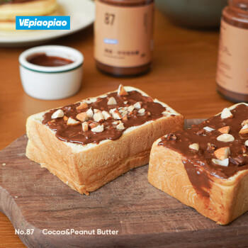 VEpiaopiao可可花生酱颗粒轻甜涂抹吐司面包酱巧克力花生酱净含量230g /粮油调味 /调味品 /西式酱料 商品图1