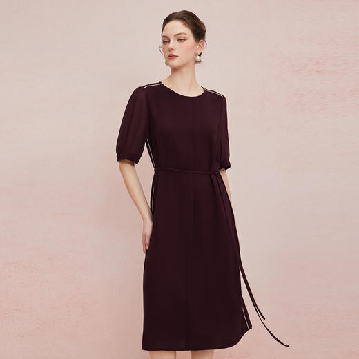 QF856斯尔丽2025夏季新款简约时尚通勤日常撞色分割显瘦宽松好穿连衣裙 商品图2