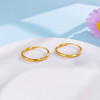 【限时克减128元】足金999 #莫比乌斯 （足金999字印）5G黄金空心几何形莫比乌斯极简系列圆形耳饰卡扣耳圈(AV5GES00014)预售产品下单后不退款不退货不换货不补差价 商品缩略图0