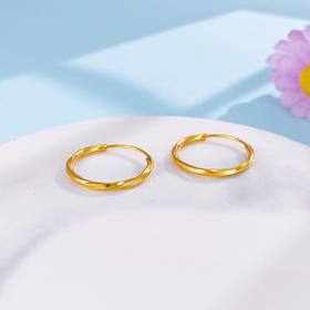 【限时克减128元】足金999 #莫比乌斯 （足金999字印）5G黄金空心几何形莫比乌斯极简系列圆形耳饰卡扣耳圈(AV5GES00014)预售产品下单后不退款不退货不换货不补差价