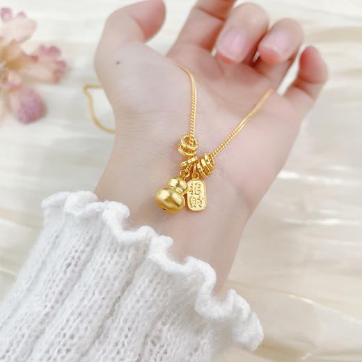 【限时克减150元】足金999.9 #非凡福佑 #葫芦 #招财纳福 古法招财纳福新年贺岁葫芦调节套链(AEWZGFTL00025)（预售产品下单后不退款不退货不换货不补差价 商品图4