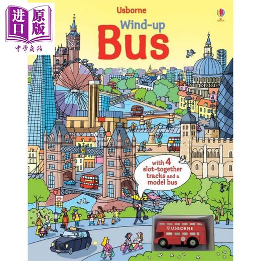 【中商原版】轨道汽车 纸版书 Wind-up Bus 英文原版 儿童活动与玩具书 益智游戏 进口童书 地板书 配一部小巴士车 3岁以上 商品图1