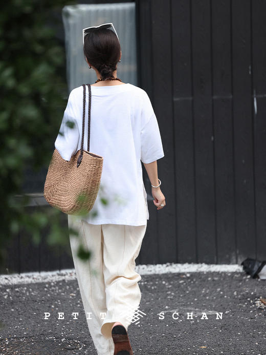 PETIT SCHAN小闪 BAG#006 Village Story 小城故事 纯手工双色纸草编织通勤度假拉链手提单肩包 商品图1
