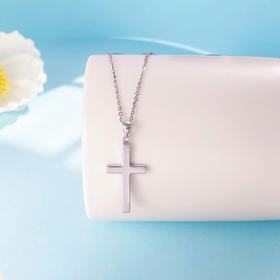 【限时8.8折】【线上铂金馆】PT950 空心光面十字架吊坠（不含链）(BFPTDZ00003)（预售4-7天发货，一经下单不支持退款）