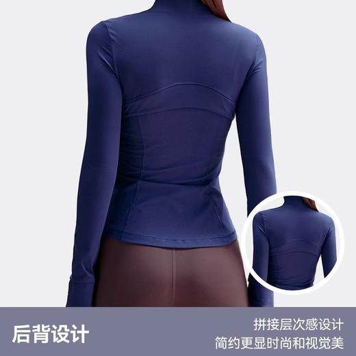 跃牌【轻匀系列】lulu高领运动外套拼接修身显瘦瑜伽上衣裸感带指套加厚健身服WT42007 商品图1